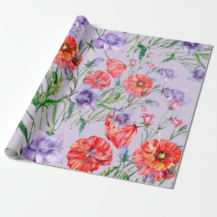 Blume mit blauen Bouquets, Blume mit rosa Glocken Geschenkpapier