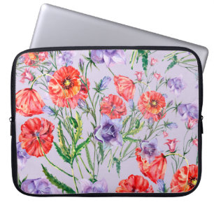 Blume mit blauen Bouquets, Blume mit rosa Glocken  Laptopschutzhülle