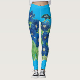 Blume mit blauer Flagge Leggings