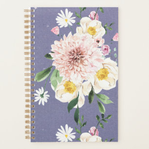 Blume mit Blumen, lila Spiralplaner Planer