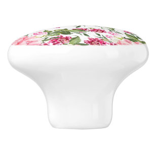 Blume mit Blumenbeeren Rose Keramikknauf