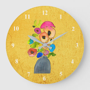 Blume mit Blumenbezug Große Wanduhr