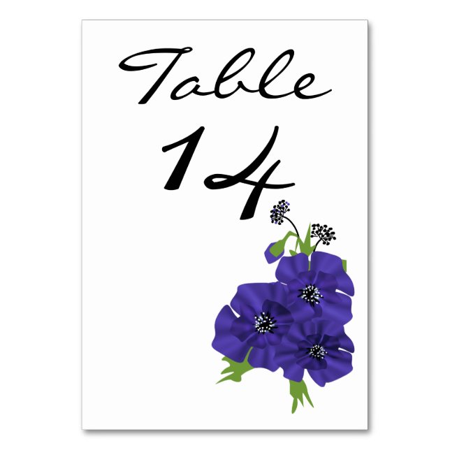 Blume mit einfachen, minimalistischen, blumenviole tischnummer (Vorderseite)