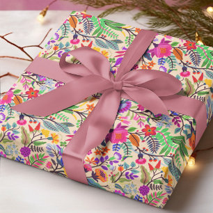 Blume mit farbigen Blumenbildern Druckmuster Geschenkpapier