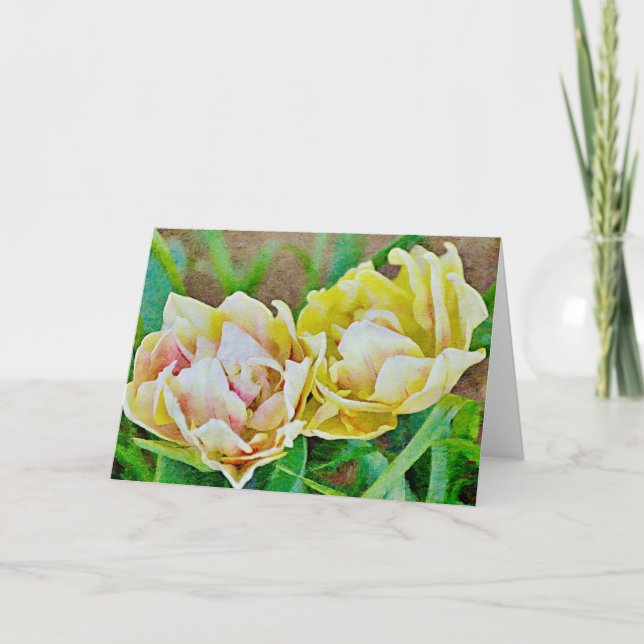 Blume mit floraler Kunstkarte Karte (Vorderseite)