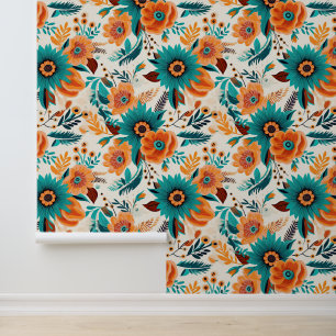 Blume mit geflochtenen Blumenmustern Tapete