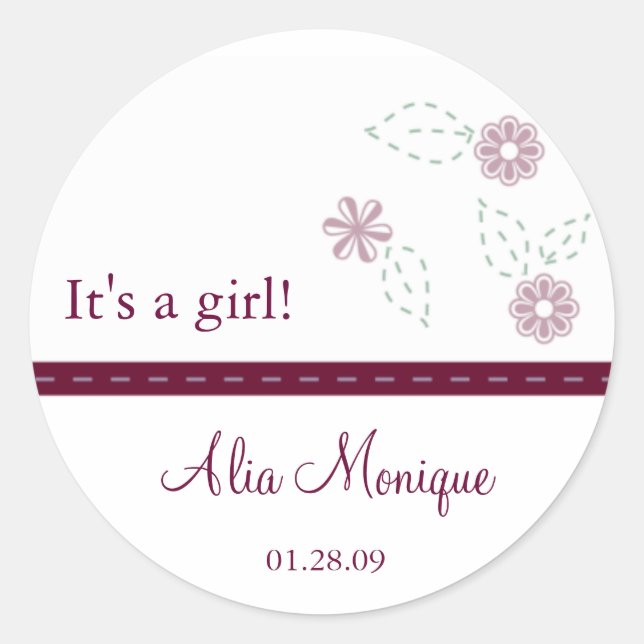 Blume mit gestanzten Multiband-Aufklebern Runder Aufkleber (Vorderseite)