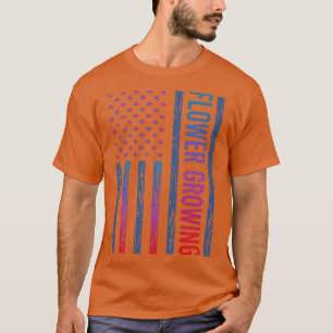 Blume mit glänzender Flagge Wachsende Blume Garten T-Shirt