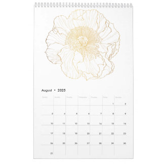 Blume mit goldfarbenen Tropen und Gartenpflanzen. Kalender