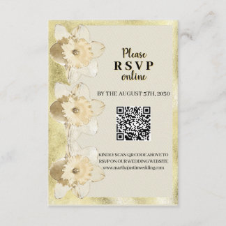 Blume mit goldgelbem Rahmen für elegante Narzissen Begleitkarte