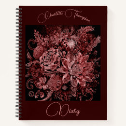 Blume mit Gravur - Tagebuch