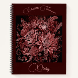 Blume mit Gravur - Tagebuch