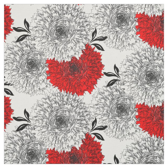 Blume mit großer Rot- und Weißkarnation Stoff (Muster)