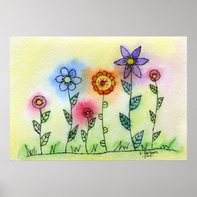 Blume mit Halos Poster (Vorne)