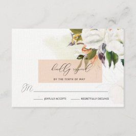 Blume mit handgemalten Ölgemälden, RSVP in Peach Karte