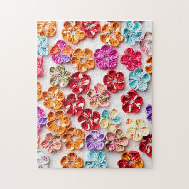 Blume mit Handnähte, Multicolor (Vertikal)