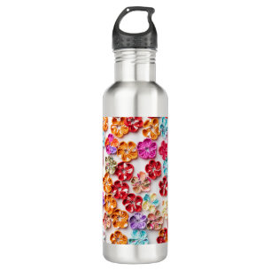 Blume mit Handnähte, Multicolor Edelstahlflasche