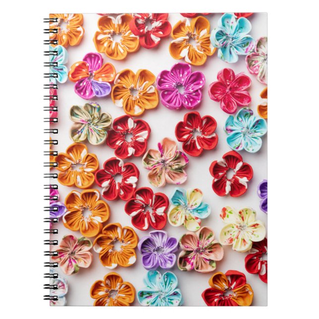 Blume mit Handnähte, Multicolor Notizblock (Vorderseite)