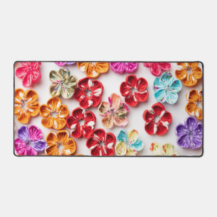 Blume mit Handnähte, Multicolor Schreibtischunterlage
