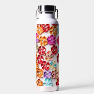 Blume mit Handnähte, Multicolor Trinkflasche