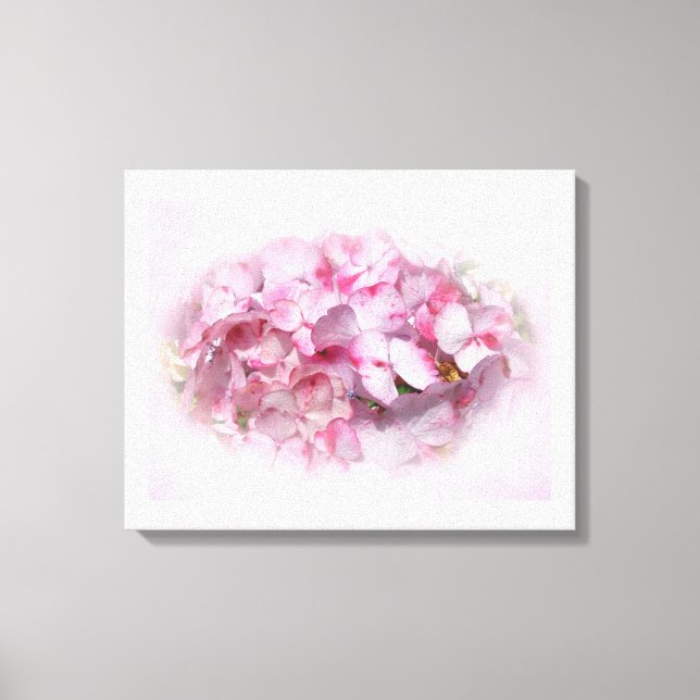 Blume mit hellen und dunkelrosa Hydrangea Leinwanddruck (Vorderseite)