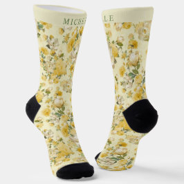 Blume mit hellgelber Blüte Socken