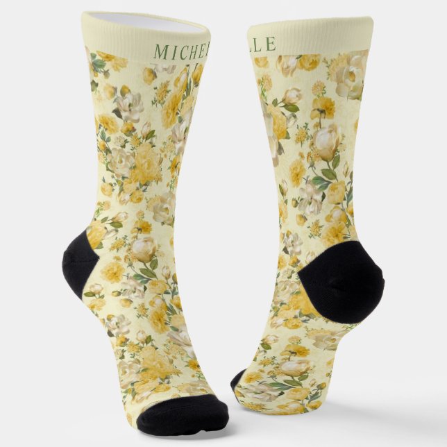 Blume mit hellgelber Blüte Socken (Gewinkelt)