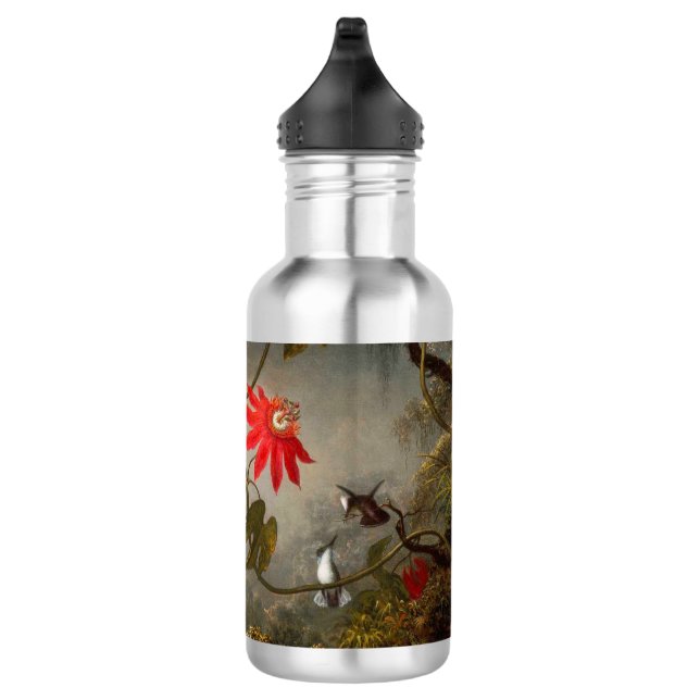 Blume mit Hummingbirds Heade Edelstahlflasche (Rechts)