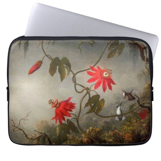 Blume mit Hummingbirds Heade Laptopschutzhülle (Vorderseite)