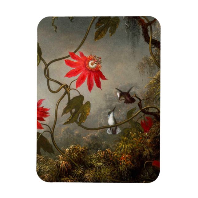 Blume mit Hummingbirds Heade Magnet (Vertikal)