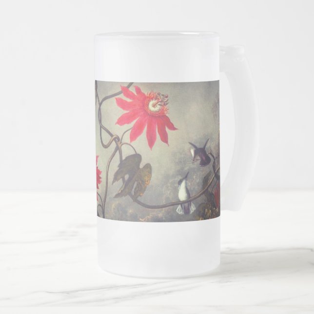 Blume mit Hummingbirds Heade Mattglas Bierglas (VorderseiteRechts)