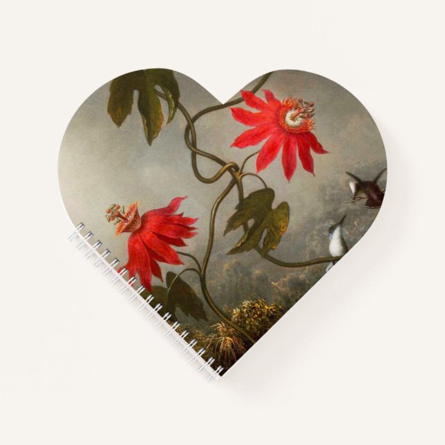 Blume mit Hummingbirds Heade Notizbuch (Vorderseite)
