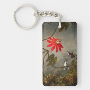 Blume mit Hummingbirds Heade Schlüsselanhänger
