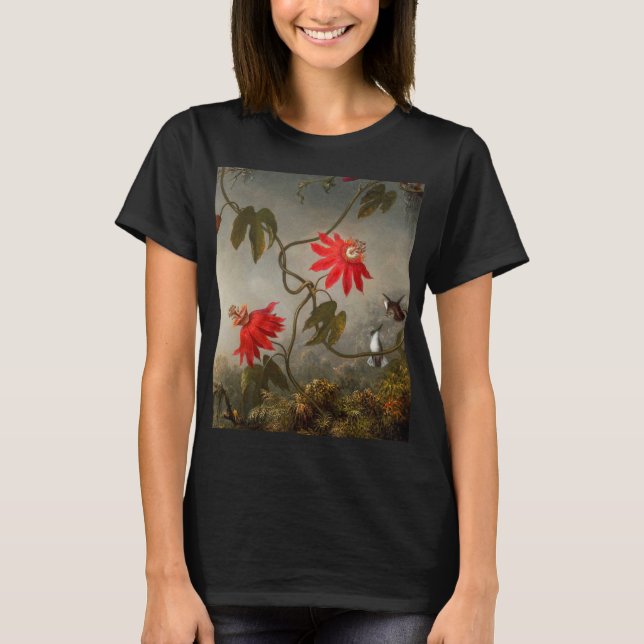 Blume mit Hummingbirds Heade T-Shirt (Vorderseite)