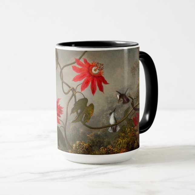 Blume mit Hummingbirds Heade Tasse (VorderseiteRechts)