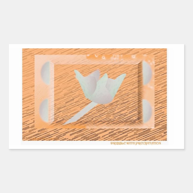 Blume mit Inspiration. Rechteckiger Aufkleber (Vorderseite)