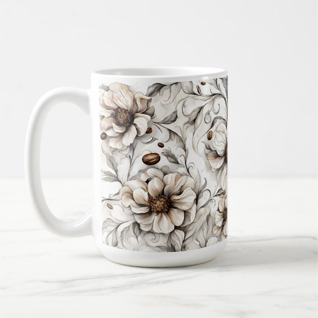 Blume mit Kaffee - Kaffeepflanzen Kaffeetasse (Links)