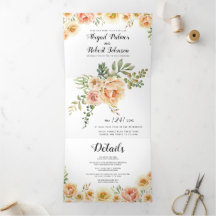 Blume mit Korallen und Pfirsichfarben Hochzeit