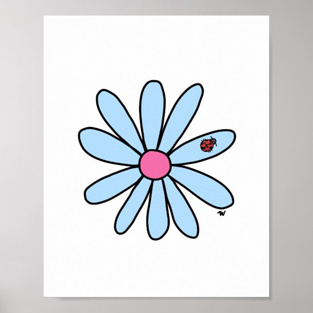 Blume mit Ladybug Poster (Vorne)