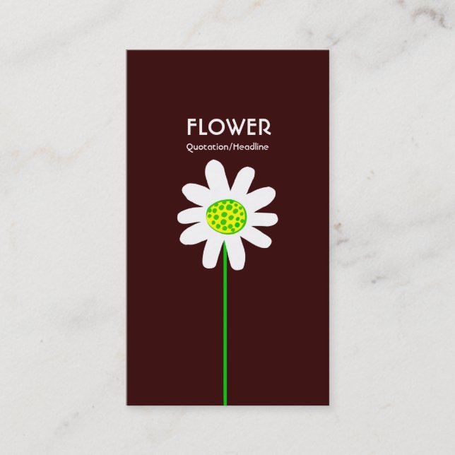 Blume mit langem Stechen - Dunkelbraun Visitenkarte (Vorderseite)