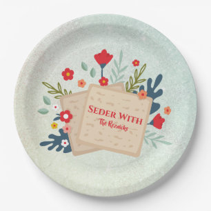 Blume mit Matzah-Passover-Seder Pappteller