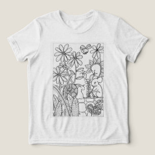 Blume mit Maus und Schnecke Tri-Blend Shirt