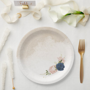 Blume mit Meerblick Grüne Blätter Hochzeit Pappteller