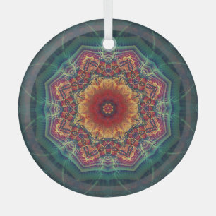 Blume mit mehrfarbigem Kaleidoskop, nahtloses Must Ornament Aus Glas
