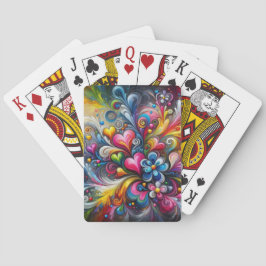 Blume mit mehrfarbigen Herzstücken Spielkarten