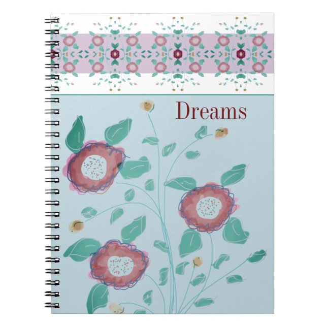 Blume mit Musterdesigner Notizblock (Vorderseite)