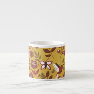 Blume mit nahtlosem Blumenmuster, Schmetterling, r Espressotasse