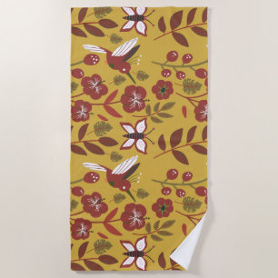 Blume mit nahtlosem Blumenmuster, Schmetterling, r Strandtuch