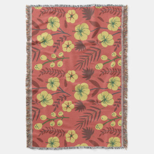 Blume mit nahtlosen Blumenmuster gelb und rot Decke