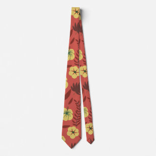 Blume mit nahtlosen Blumenmuster gelb und rot Krawatte